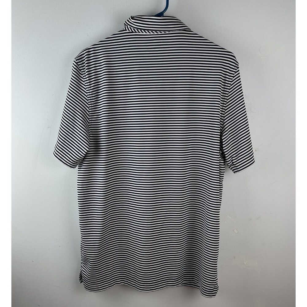 Vineyard Vines Shirt Mens Medium Short Sleeve Polo Performance Striped 1898 Leaf - Picture 5 of 10
